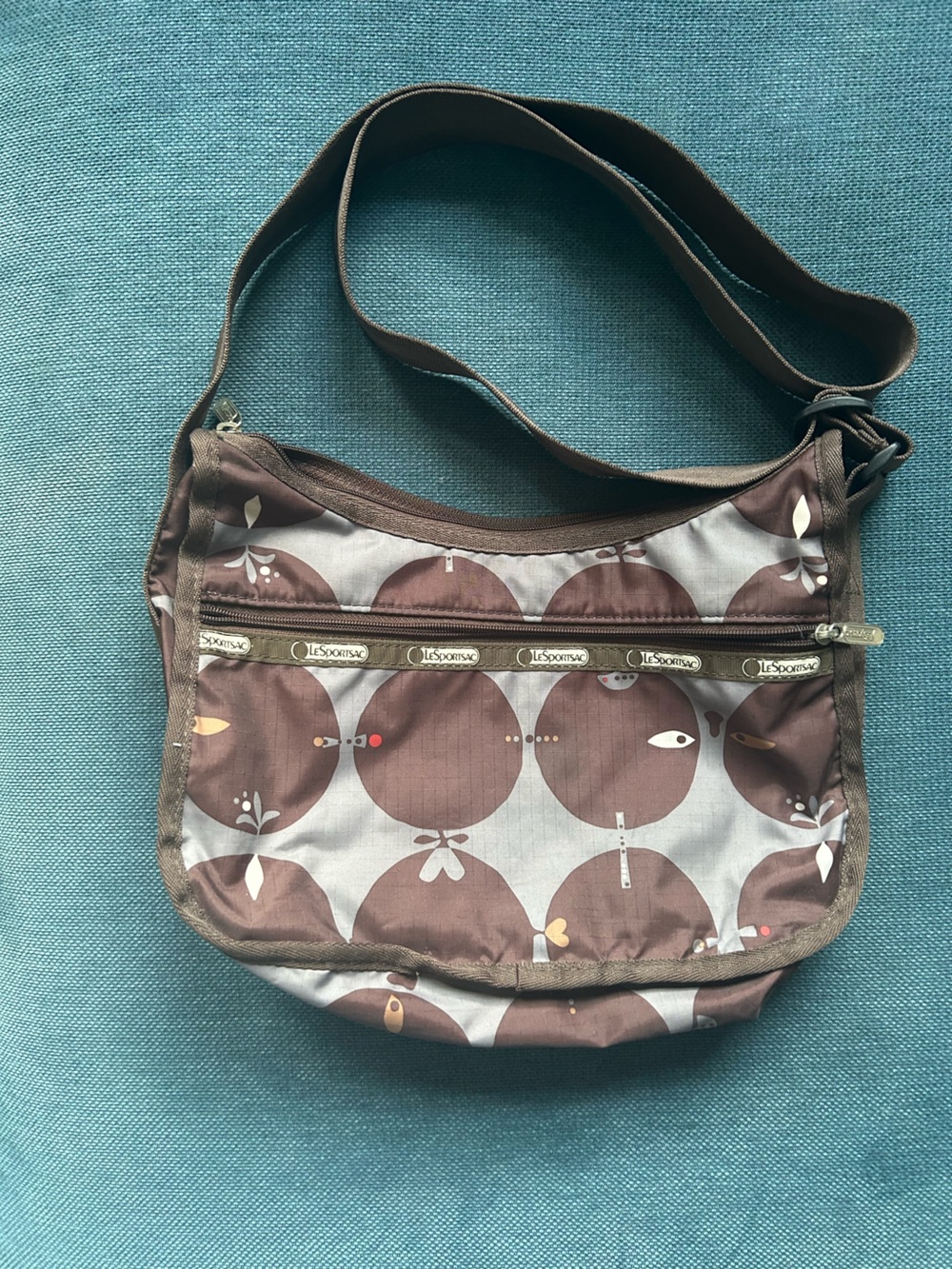 Lesportsac Brown and Beige Patterned Crossbody Bag